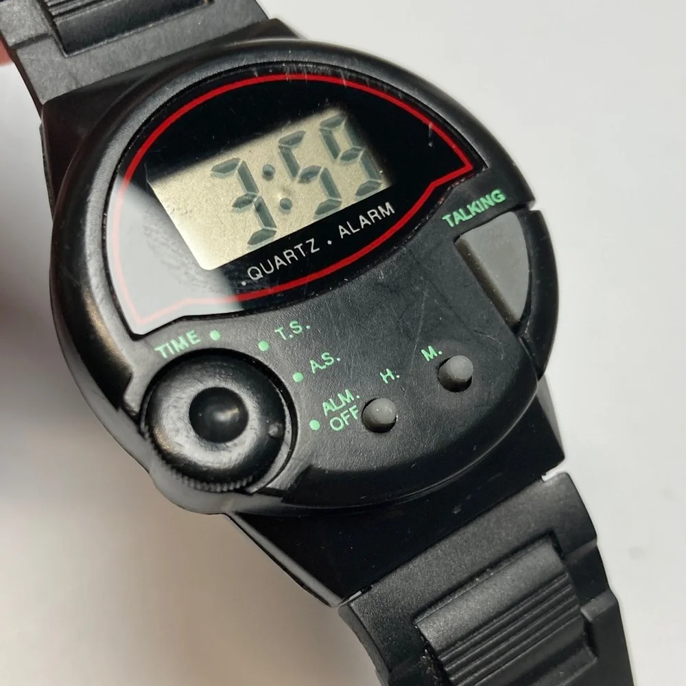 WF-976/21006 talking vintage watch, new battery, rubber strap, retro digital